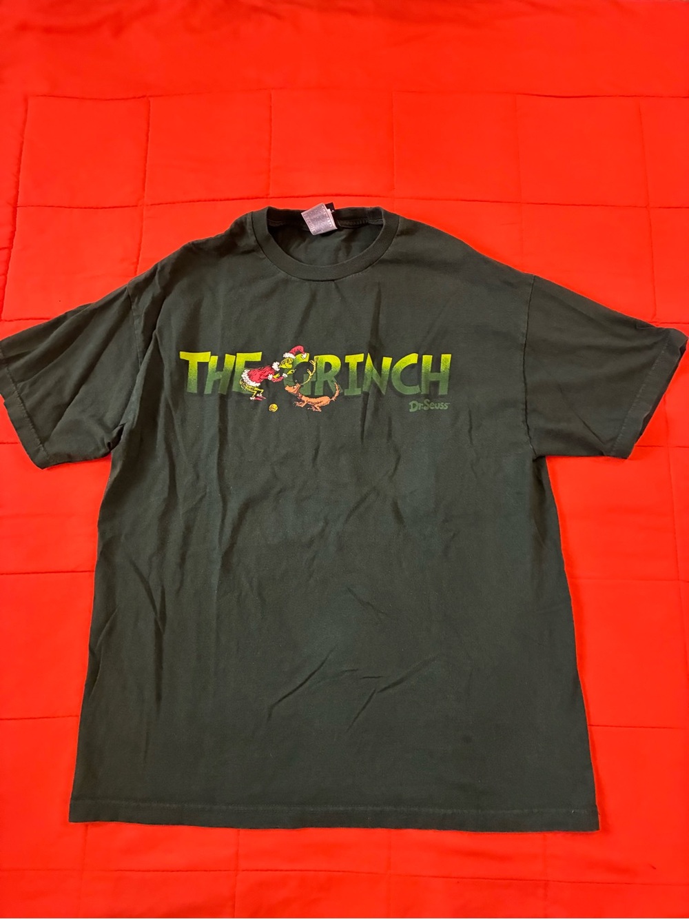 Vintage The Grinch Shirt Mens XL Green Dr Seuss Spell Out 90s Y2K Mens